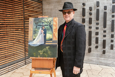 the mansion at colovista live wedding painting by Laura Herndon
