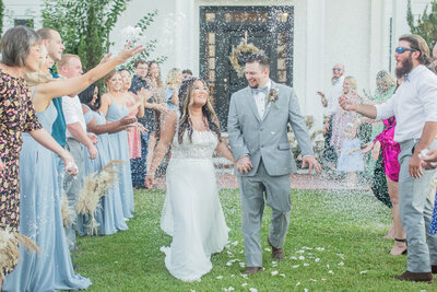 Confetti toss wedding day, A Forest, Mississippi Wedding | The Denton