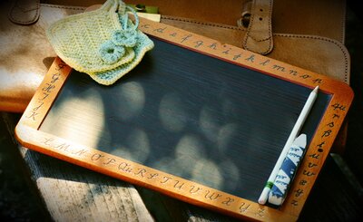 Schreibtafel mit Kreide