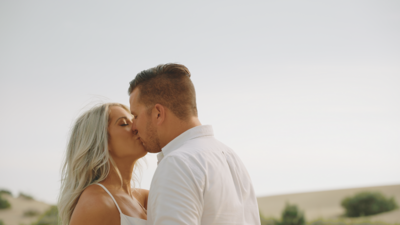 Couple Kisses on Outer Banks