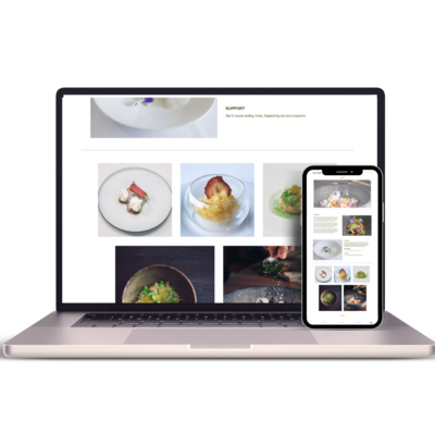 Laptop & Mobile with Restaurant Homepage