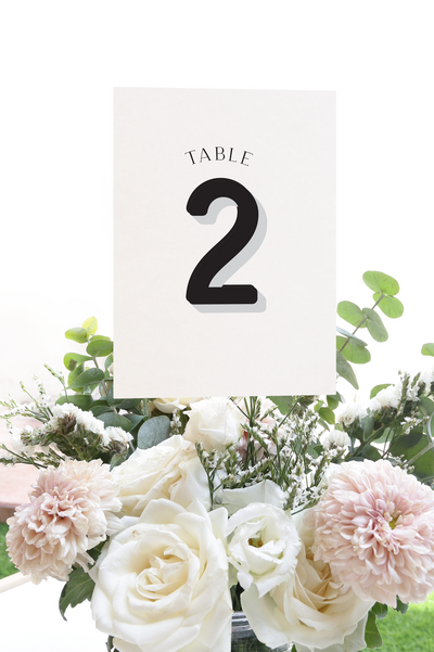 Semi custom wedding and special event table numbers, wedding signage