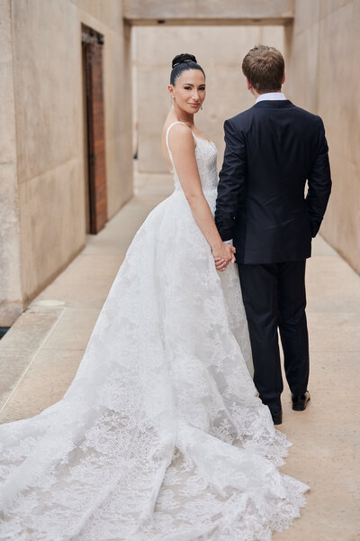 Couple walking at Amangiri Utah before their ultra luxury wedding