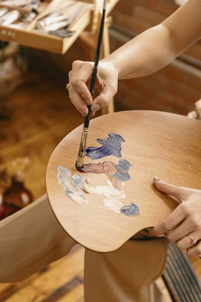 Closeup of artist palette
