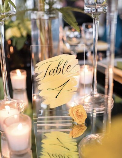 Gold Painted Table Numbers