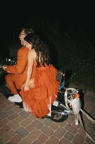 St. Augustine Wedding Planner - creates moped bride and groom farewell