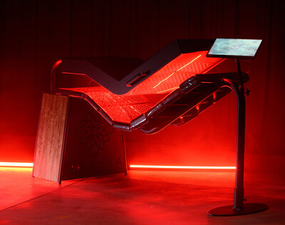 Dahlia Pinnacle red light therapy bed at Vitalis for photobiomodulation treatment and cellular recovery
