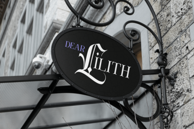 Dear Lilith Gothic Store Sign