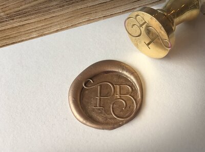 Mockup of a wax stamp design for business
