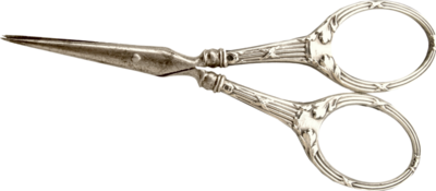 a pair of silver antique scissors