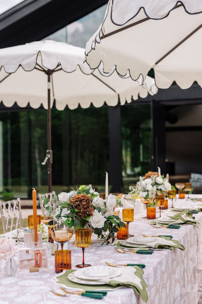 Reception table designed by Raleigh wedding planner