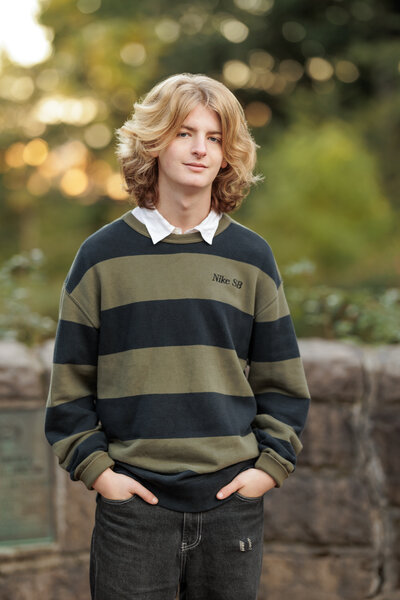 Outdoor senior portrait golden hour in Portland, Oregon