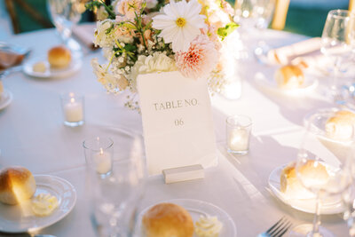 Tall votives and colorful candles at Glen Foerd Estate in Philadelphia, PA
