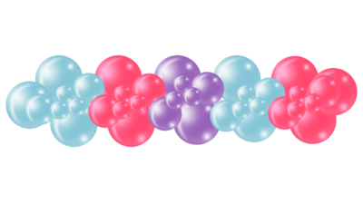 5 balloon clusters