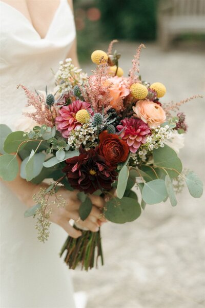 A romantic bridal bouquet captured at a summer wedding in Lake Geneva, Wisconsin. Featuring soft, seasonal blooms and classic floral design, this detail shot reflects the effortless elegance of the bride’s overall wedding aesthetic.