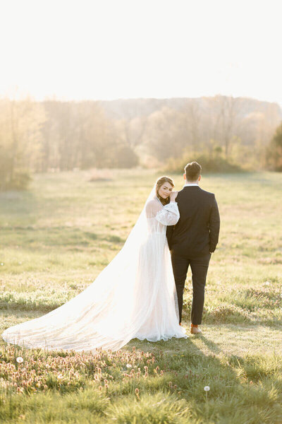 Bride and groom portrait by Nashville wedding photographer