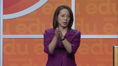 Still photo of Norma from keynote at SXSWEdu 2014