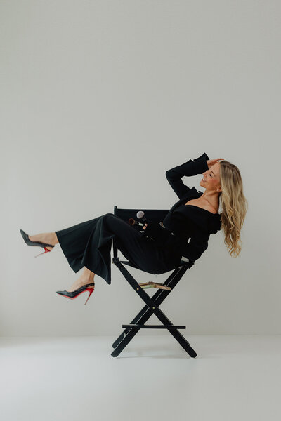 mila from makeup westchester posing during her portrait session