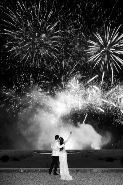 Château de Champlatreux wedding fireworks show