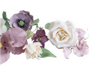 regency ball inspired sugar flowers for elegant wedding cakes