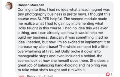 Hannah's course review about the LM mini course