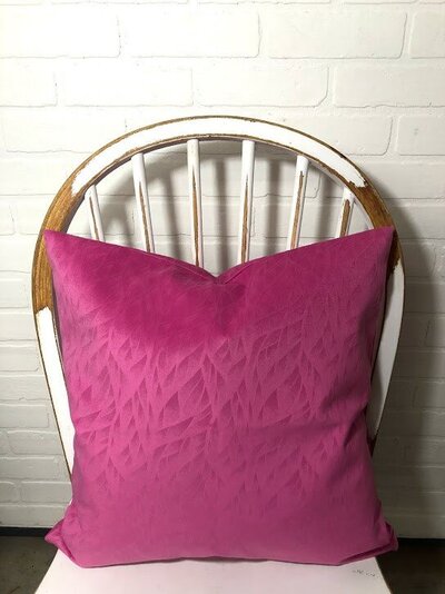 Bright pink patterned velvet