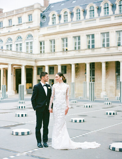 Bride and Groom Palais Royal paris