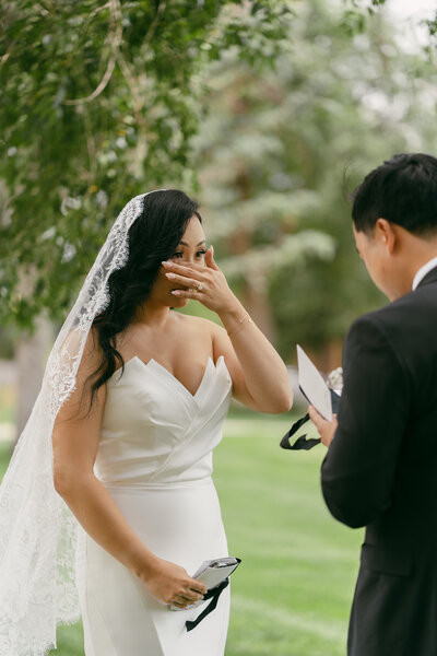 Candid bridal portrait on the dance floor.