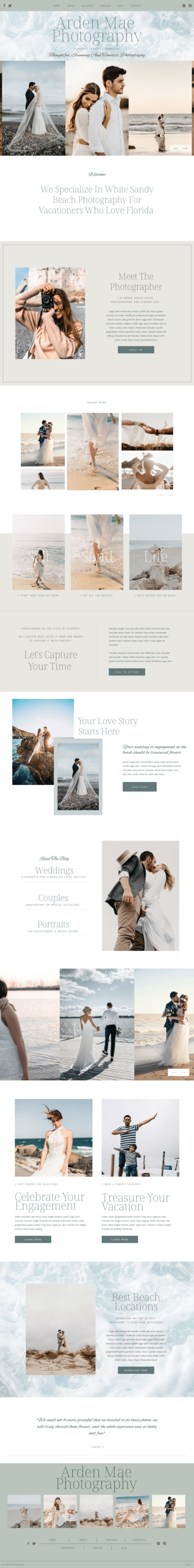 screenshot of a website that the designer made