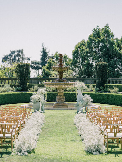 Greystone Mansion wedding ceremony setup