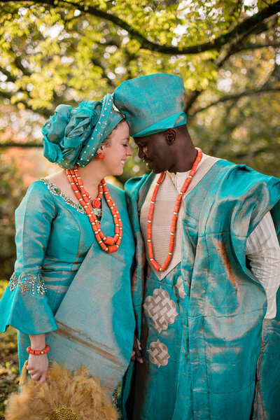 interracial wedding couple at wedding