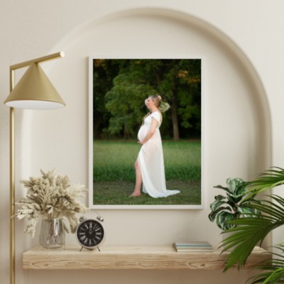 Framed wall art of a maternity portrait in Huntsville Alabama