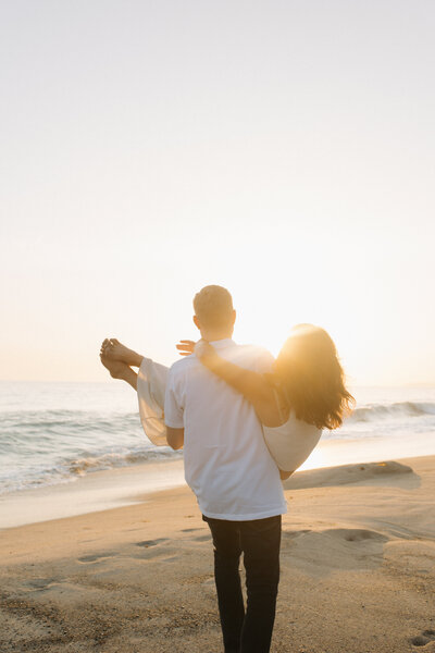 Couple on the beach for sunset