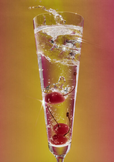 cherry cocktail splash photography