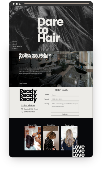 Simple website  design on a white background