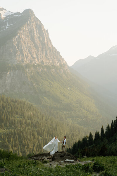 A couple at lake mcdonald in glacier national park