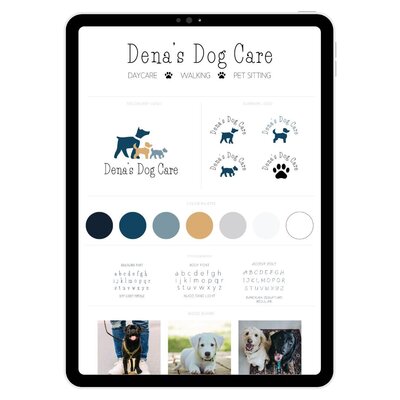 Dena's Dog Care Brand Board Mockup for Denas Dog Care