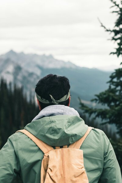 Man Hiking With Backpack New Mexico