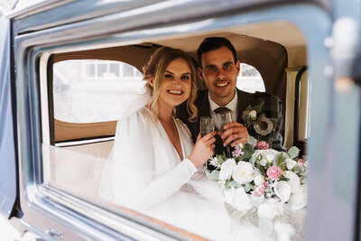 aswanley wedding ceremony set up with festoon lights scotland wedding venue