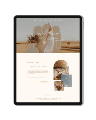 Sand Swirl Showit template iPad mockup