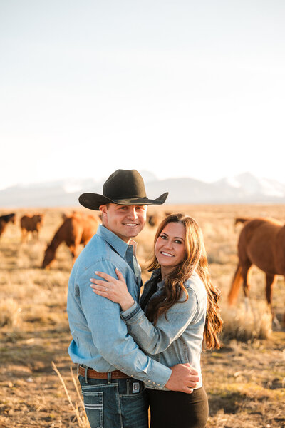Romantic snowy engagement session in Montana