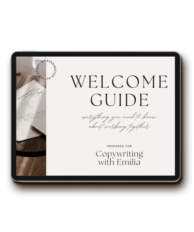 Welcome Guide Template for designers by The Streamlined Creative by Stephanie Taale - Business Coach, Client Experience and Systems Strategist for brand and website designers