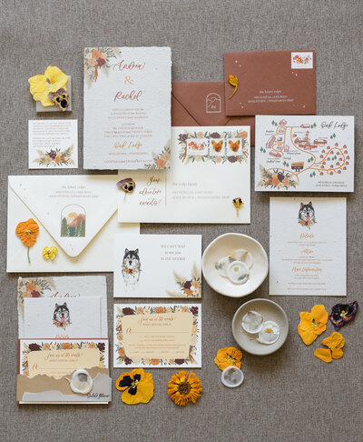 wedding invitations with pet portrait