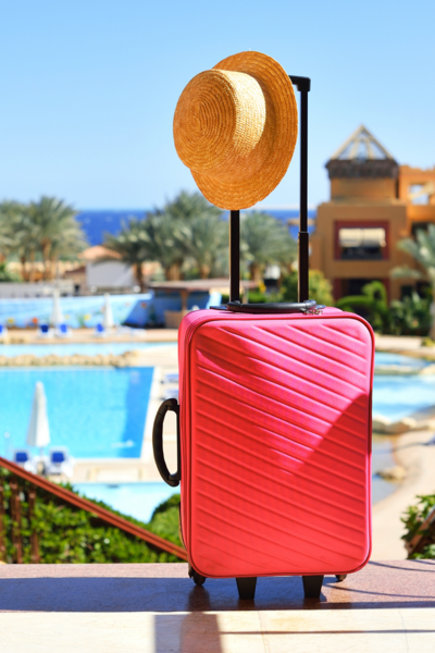 Pink Luggage for Destination Wedding or Honeymoon Travel