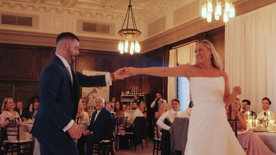 Bride and Groom enjoying their wedding day at Ritz Charles in Indianapolis.
