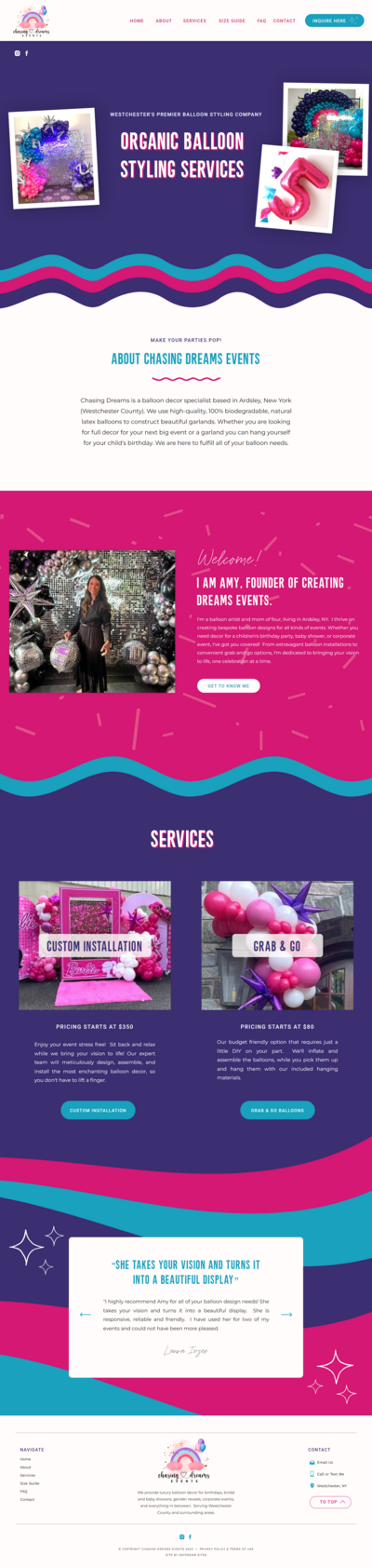 Celebrate Website Template Balloon Artist Showit Website