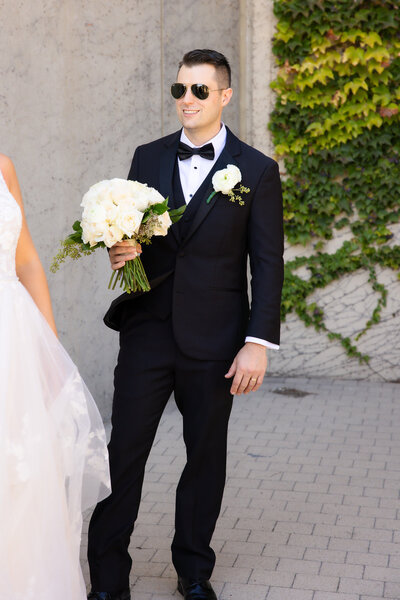 Groom with top gun sunglasses on