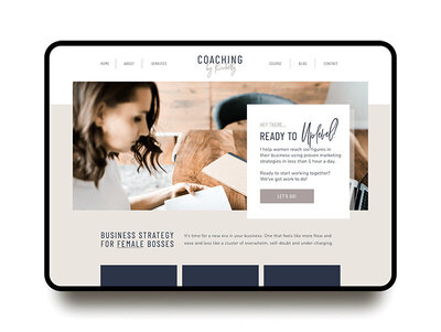Kimberly showit website template for coaches and course creators