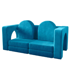 velvet blue modular couch