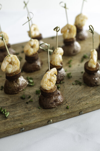 Shrimp skewers made by Mason Dixon catering
